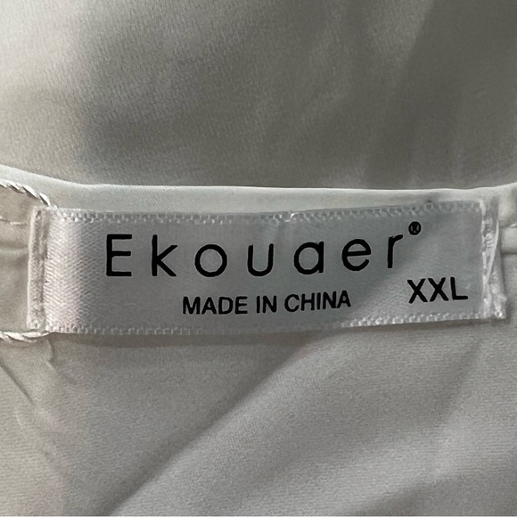 Ekouaer Women's Lingerie Nightdress XXL Chemise Satin Night Slip Dress Sleepwear - Picture 10 of 11